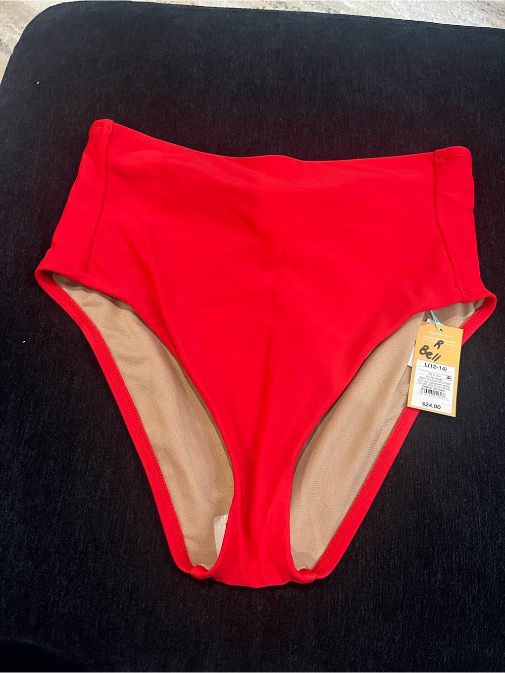 High-Waist Red Women’s Swim Bottom